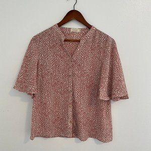 ROOLEE Rust and Cream Floral Breezy Blouse